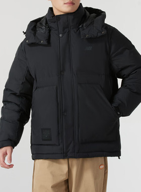 New Balance NB羽绒服男2024冬季新款保暖防风夹克外套AMJ44309BK
