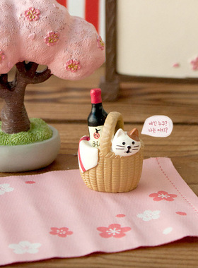 日本酒瓶野餐decole花猫小摆件
