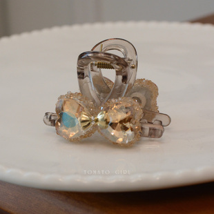 tomato 水钻蝴蝶结小号抓夹女迷你刘海发夹精致公主头发饰 girl