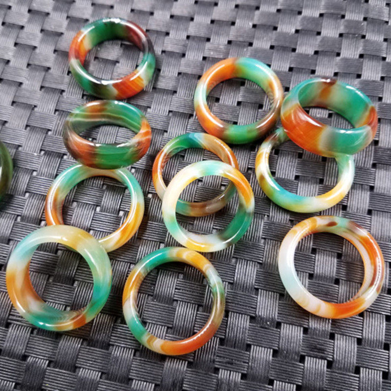 结缘珠宝天然玉石a货三彩玛瑙戒指福禄寿戒指玉石指环玉戒,珠宝/钻石/翡翠,手饰,淘宝优惠券,粉丝福利购,淘宝优惠卷