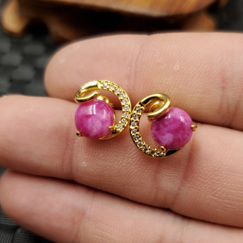 结缘珠宝天然玉石桃花玉圆形耳钉粉色玉石耳钉舒俱来色耳钉耳坠,珠宝/钻石/翡翠,耳饰,淘宝优惠券,粉丝福利购,淘宝优惠卷