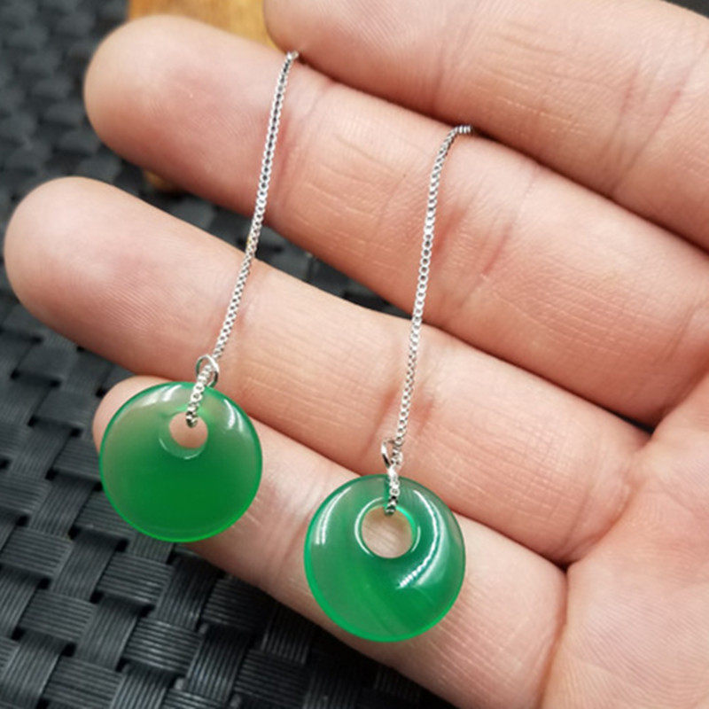 结缘珠宝天然玉石冰种绿玉髓平安扣耳环玛瑙玉髓耳坠玉石耳线,珠宝/钻石/翡翠,耳饰,淘宝优惠券,粉丝福利购,淘宝优惠卷