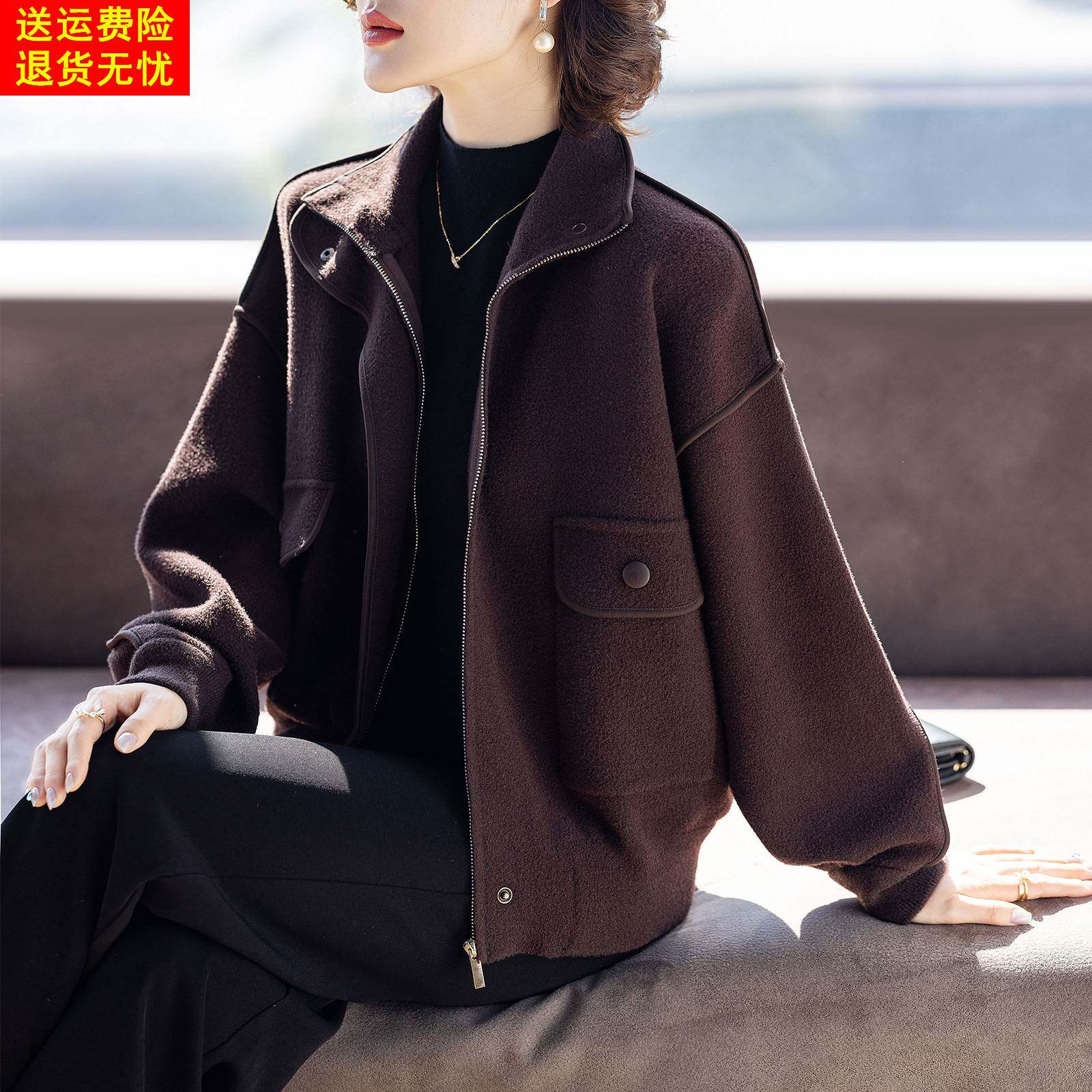时尚妈妈春装外套宽松洋派2026新款春秋上衣服50多岁中老年人女士