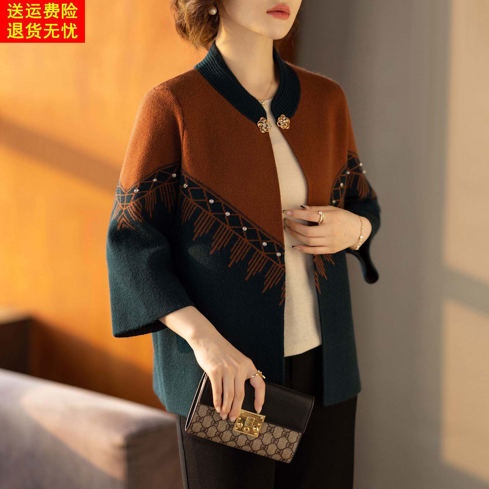 2026新款春装外套中老年人女洋气50岁妈妈春秋时尚中年短款上衣服