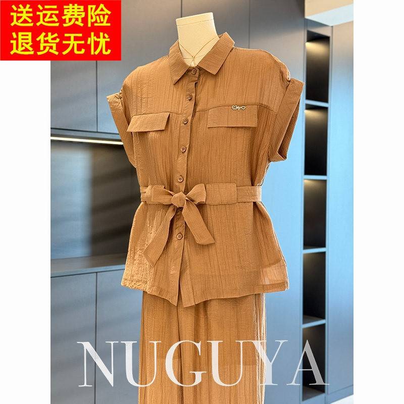 时尚洋派妈妈装雪纺套装女短袖2025夏装新款显瘦气质中老年两件套