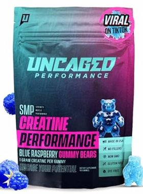 Creatine Monohydrate Gummies (Blue Raspberry) - 1g per Gu