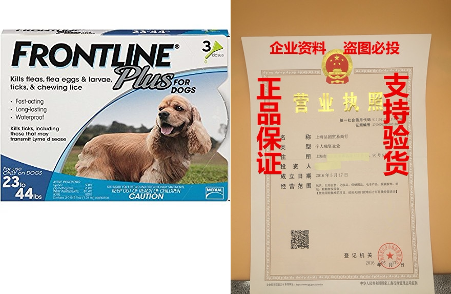 frontline plus for dogs medium dog (23-44 pounds) flea and