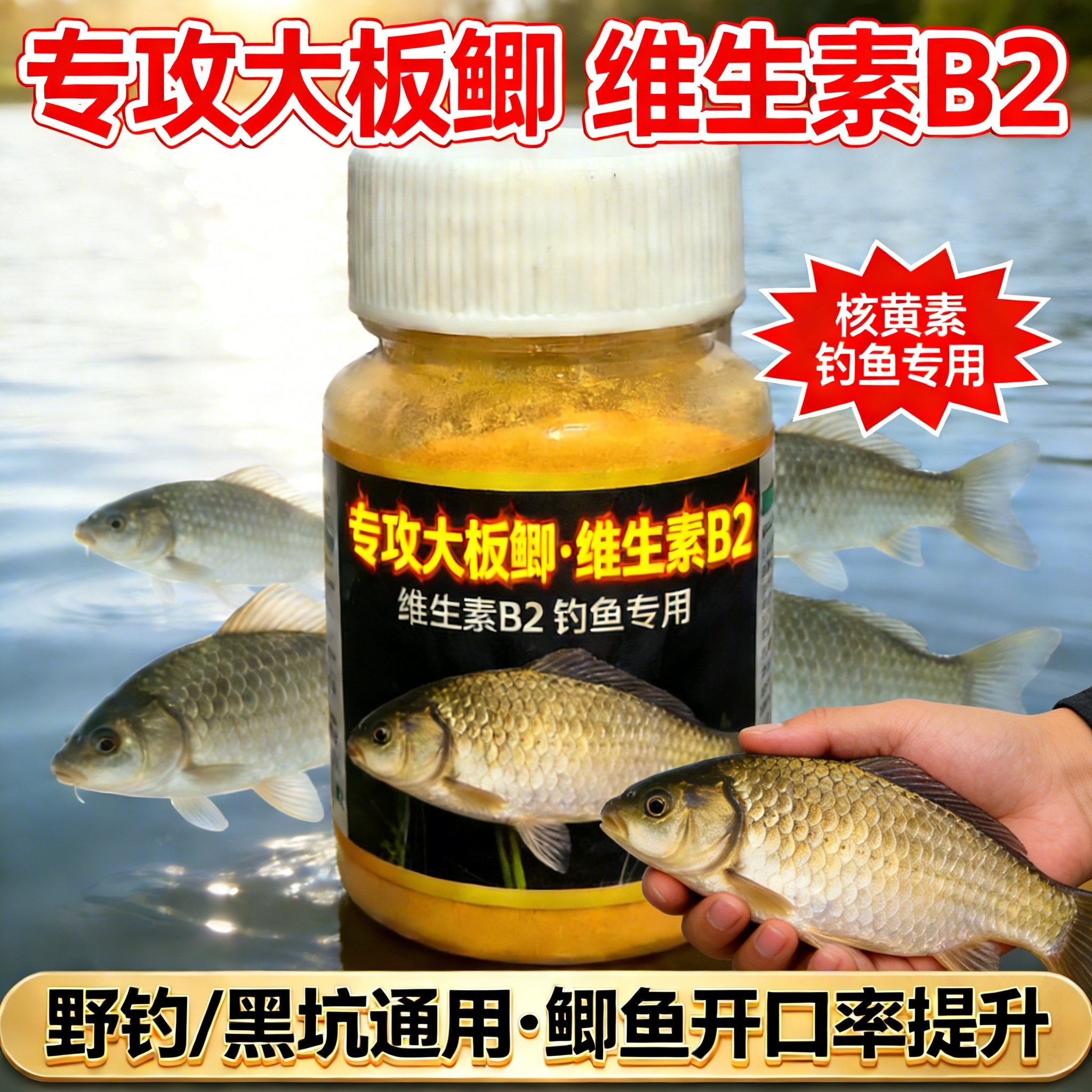 野钓维生素b2钓鱼专用诱鱼剂专攻大板鲫诱食添加剂鲫鱼鲤鱼B2鱼饵,户外/登山/野营/旅行用品,鱼饵添加剂,淘宝优惠券,粉丝福利购,淘宝优惠卷