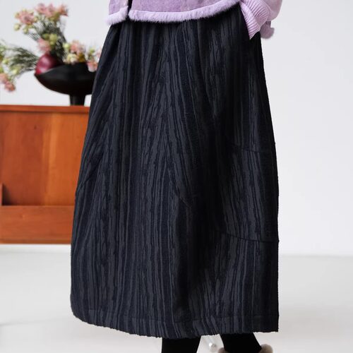 远家松紧腰暗纹提花半裙LL6007