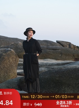 远家衬衣连衣裙中长款开衫宽松简约防晒单排扣长裙春新LF3150限量