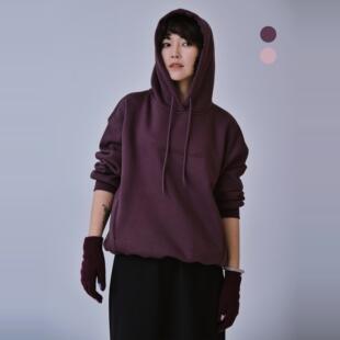 加厚字母套头上衣冬W 宽松休闲口袋长袖 773 连帽加绒卫衣 远家