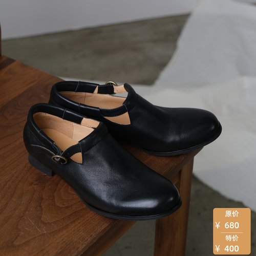 远家裸靴丁字鞋复古浅口