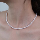 款 淡水珍珠项链 颈链4 远家经典 4.5mm极光正圆S925银调节链Y 806