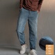 061限量 保暖加绒牛仔裤 弹力棉宽松哈伦裤 特价 远家原创女装