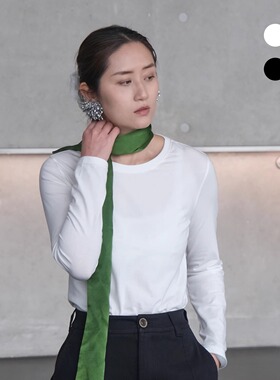 远家高支重磅棉弹T恤 丝滑柔软快干 圆领基础打底叠穿上衣W-821限