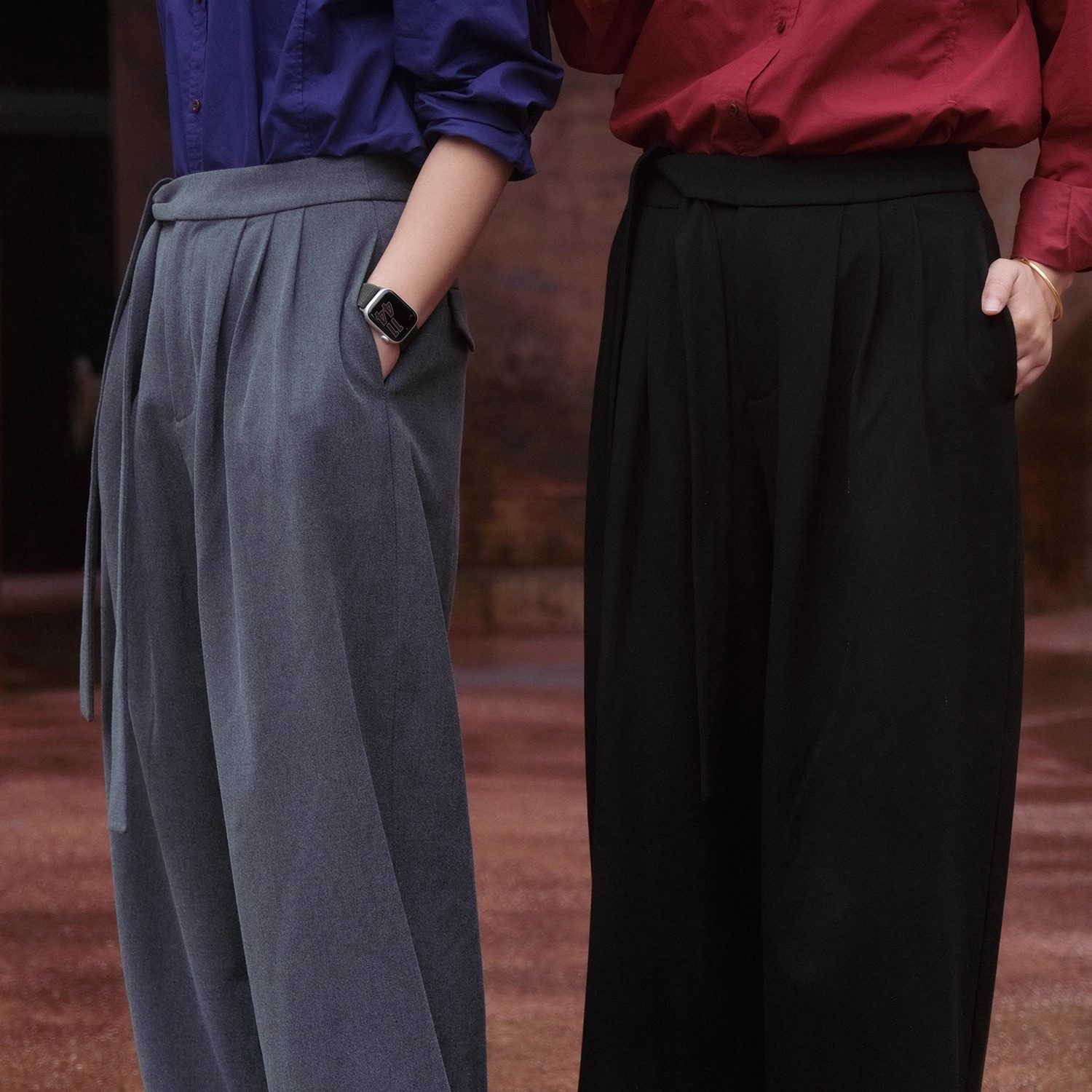 LF5732平腰飘带系带西裤