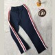 中小学生藏蓝色校服裤 子白红白宽白底中间一红杠红条一道杠加绒冬