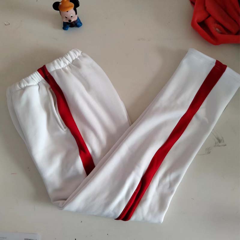 加绒冬款宽红杠直筒校裤