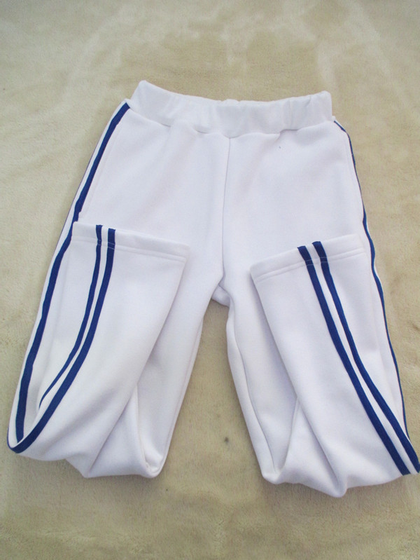 春秋款白色校服裤子宝蓝杠双杠儿童长裤中小学生运动裤学生校裤冬