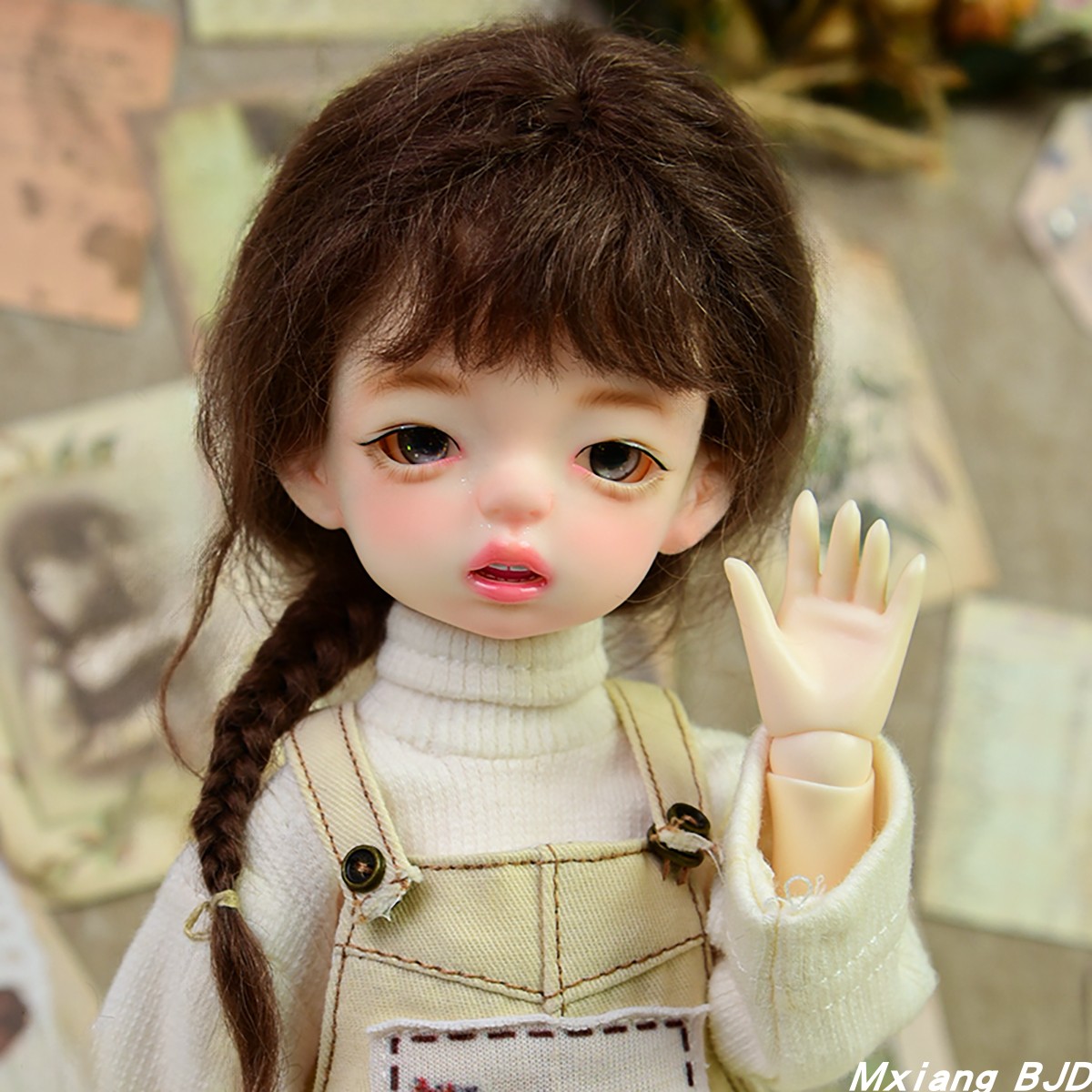 Mxiang BJD 6分呆萌妹娃娃六分SD双抗树脂换妆礼品素体萌娃装扮