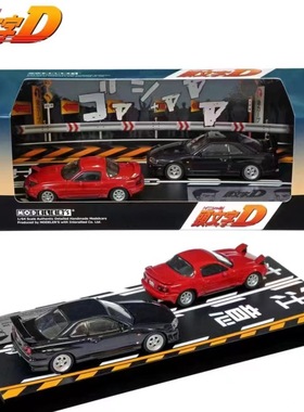动漫社 1:64 头文字D 尼桑GTR34 ER34 马自达MX5 miata 合金车模