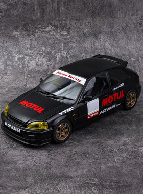 MH 1:18 本田思域 Honda Civic TYPE R EK9 合金全开汽车模型