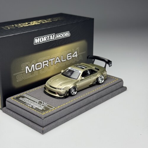 MORTAL 1:64 日产S14 GT-SPEC V1 沙漠金定制色 合金汽车模型