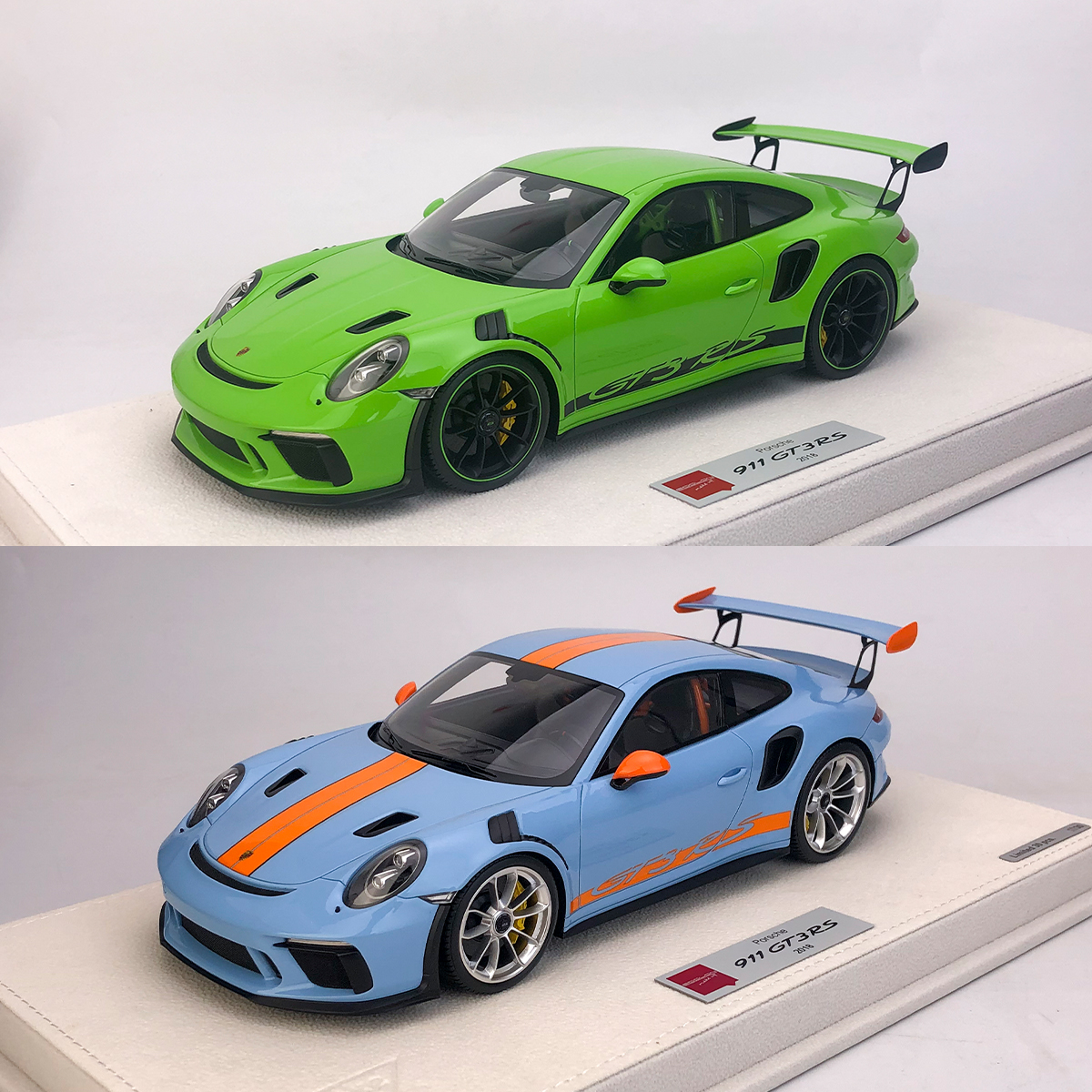 Make Up 1:18保时捷911GT3RS 911.2 2018 gulf限量树脂汽车模型-封面