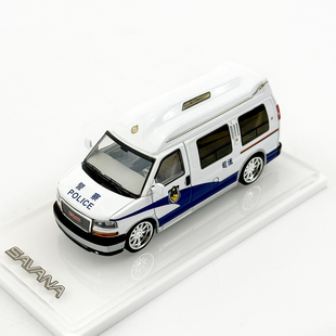 GOC 1:64 限量GMC SAVANA 萨瓦纳旅途商务警车仿真合金汽车模型