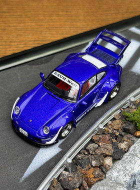 TW 1:64 保时捷RWB 993 ARMY GIRL 紫色合金汽车模型