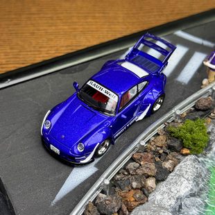 TW 1:64 保时捷RWB 993 ARMY GIRL 紫色合金汽车模型
