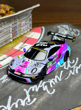 SR STAR RACE 1：64 保时捷 911 GT3 R DTM 9号 合金汽车模型