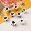Silver-Plated Letter Beads Q, Hole Diameter about 6mm
