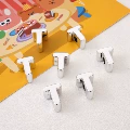 Silver-Plated Letter Beads T, Hole Diameter about 6mm