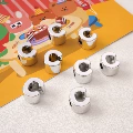 Silver-Plated Letter Beads C, Hole Diameter about 6mm
