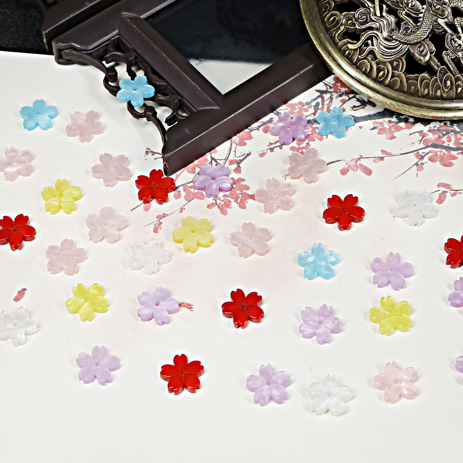 醋酸亚克力樱花海棠花瓣五瓣花 手工diy古风发簪子耳饰发饰品配件