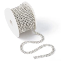 Двойной ряд, белые бриллианты на серебряном фоне, 7,5-8 мм, около 210 штук, 1 размер