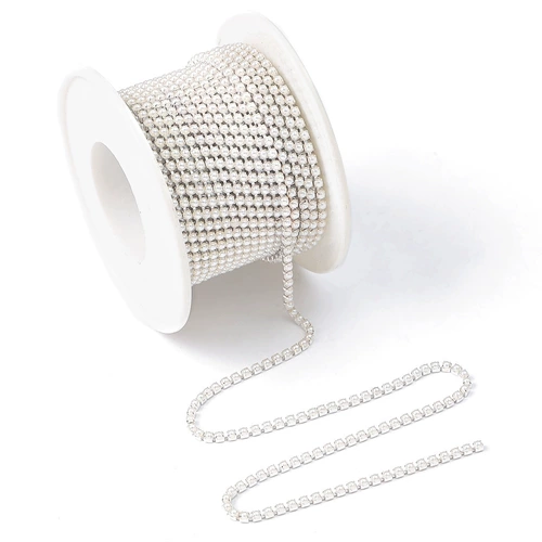 2 мм-6 ммAB цветная зашифрованная цепочка с жемчугом и стразами, золотая и серебряная цепочка с нижним когтем и бриллиантом, наклейка на мобильный телефон, бриллиантовая цепочка своими руками