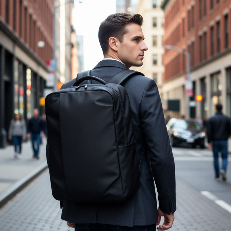 男士双肩包商务出差休闲通勤轻便旅行15.6寸电脑笔记本背包防泼水