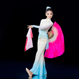 【诗艺花儿】民族舞秧歌扇子舞晓春三月舞蹈服丝巾剧目比赛演出服