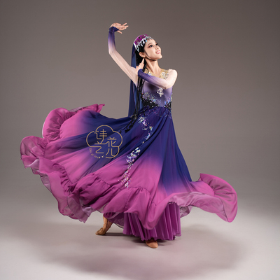 新款新疆舞紫葡萄演出服
