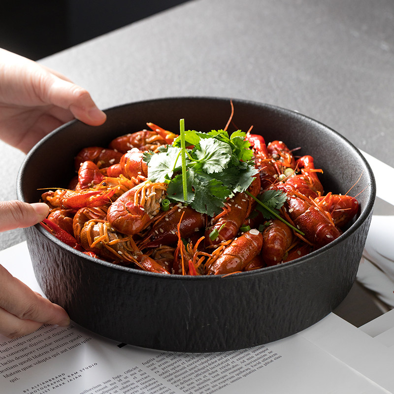 创意麻辣小龙虾盘子干锅海鲜大盘酸菜鱼汤盘陶瓷盘酸辣粉牛肉碗盘,餐饮具,盘,淘宝优惠券,粉丝福利购,淘宝优惠卷