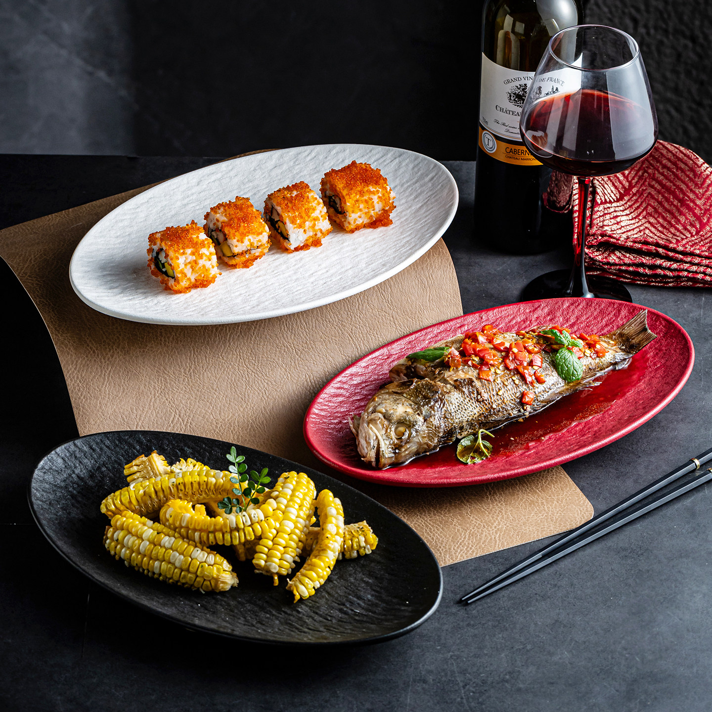 鱼盘蒸鱼盘子烤箱盘芝士饭盘创意大号平盘西餐盘菜盘家用饺子盘子,餐饮具,盘,淘宝优惠券,粉丝福利购,淘宝优惠卷