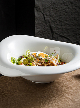 纯白色加深仪式感酸奶碗菜盘子沙拉碗甜品碗陶瓷碗家用水果碗创意