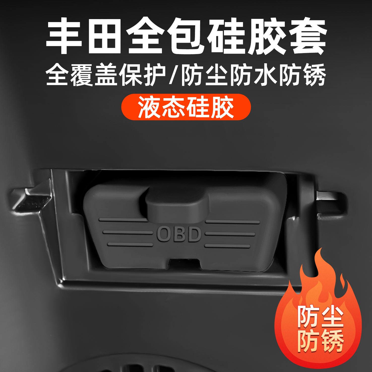 适用丰田凯美瑞 卡罗拉 荣放 锐放OBD接口诊断盖板保护盖硅胶套