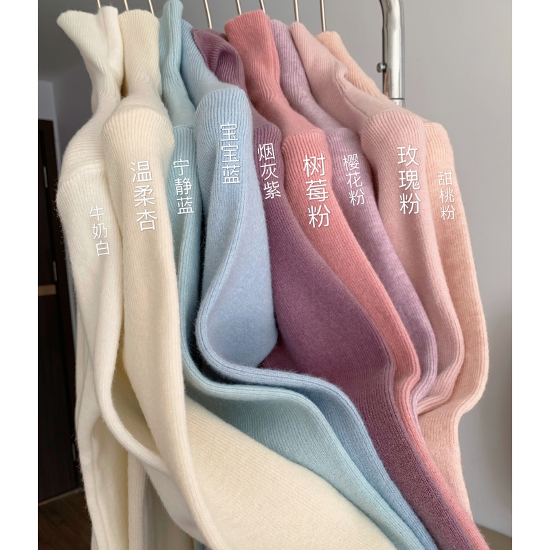 杭州四季青高端女装广州十三行堆堆高领羊毛衣针织打底衫内搭春秋