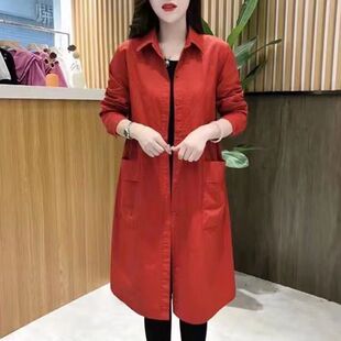 休闲气质中长款风衣女士2026年新款韩版宽松时尚洋气百搭薄款外套