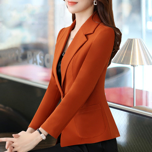 秋季小西装外套女韩版休闲长袖春装白色百搭修身短款黑色西服上衣