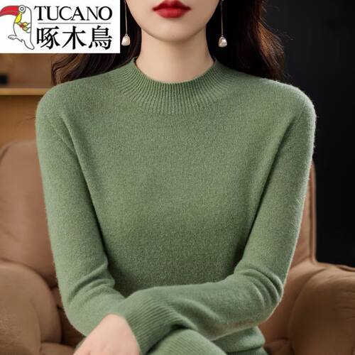 啄木鸟春秋款半高领羊毛