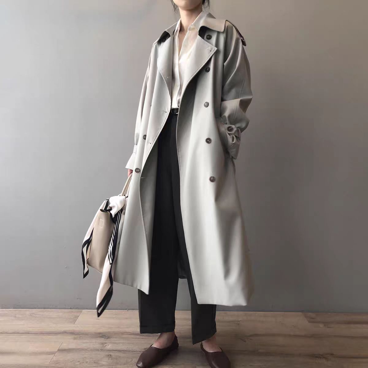 中长款风衣女春秋季英伦风高级感大衣设计感双排扣气质休闲垂感外